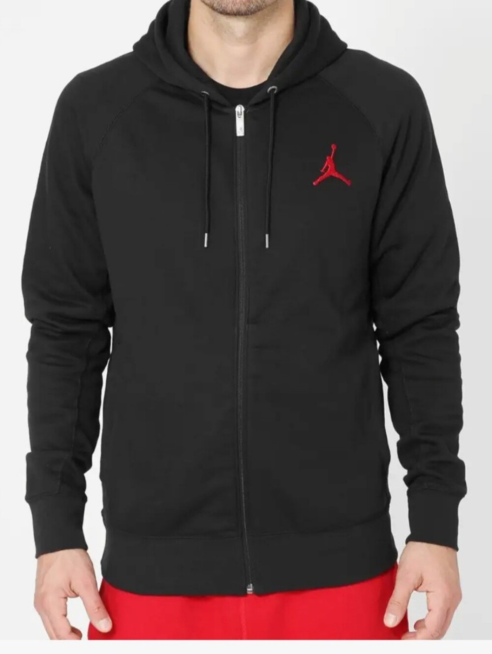 Jordan Men's Black Zip-Up Hoodie, Size Large